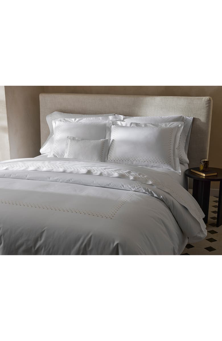 Matouk Dorothy Duvet Cover, Alternate, color, Silver Ombre