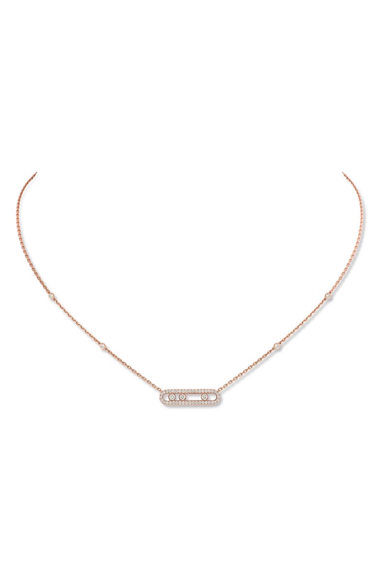 Messika Baby Move Pavé Diamond Necklace, Main, color, Pink Tones