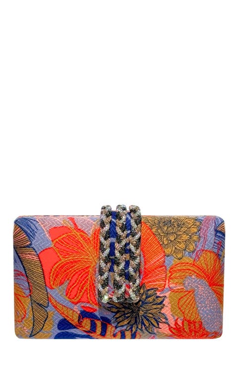 Printed Braid Clutch