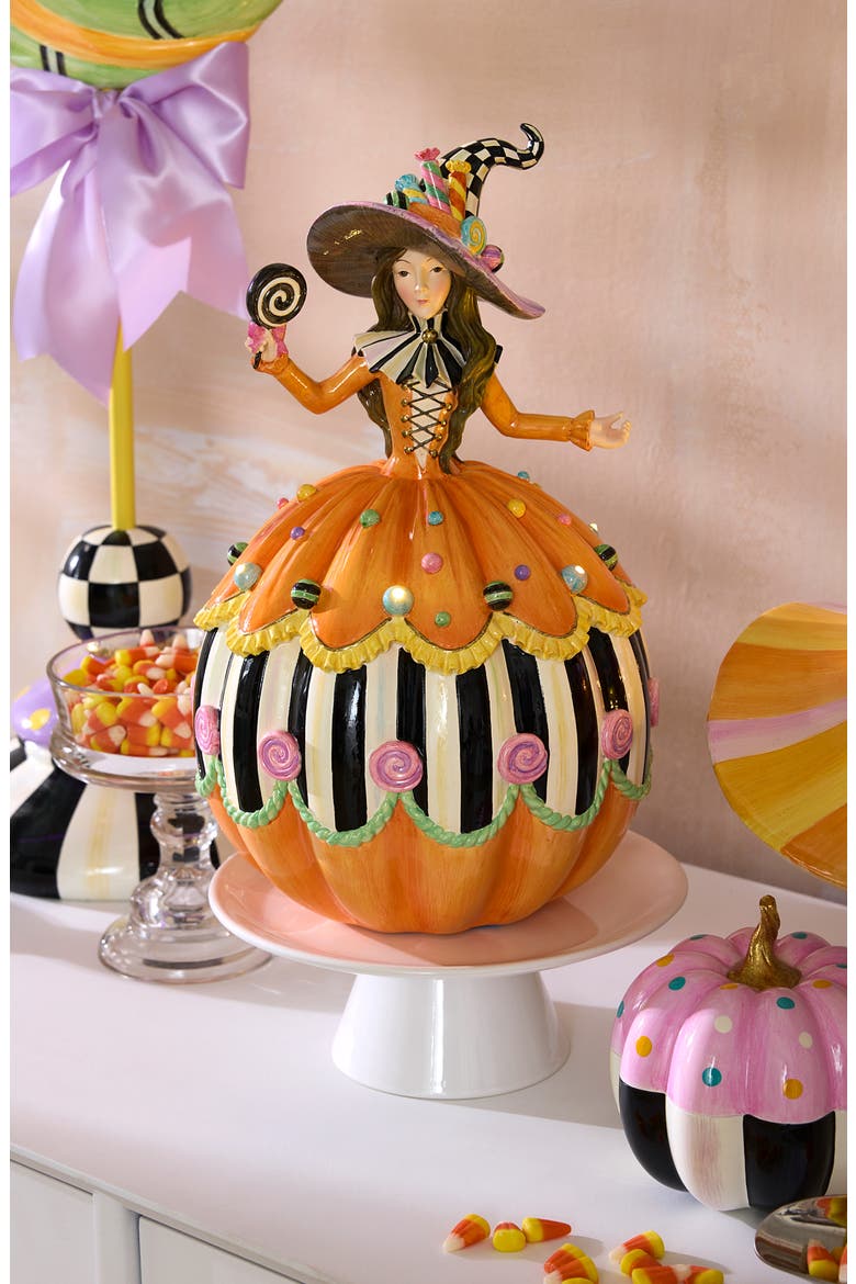 Trick or Treat Illuminated Halloween Witch Decoration, Alternate, color, ORANGE
