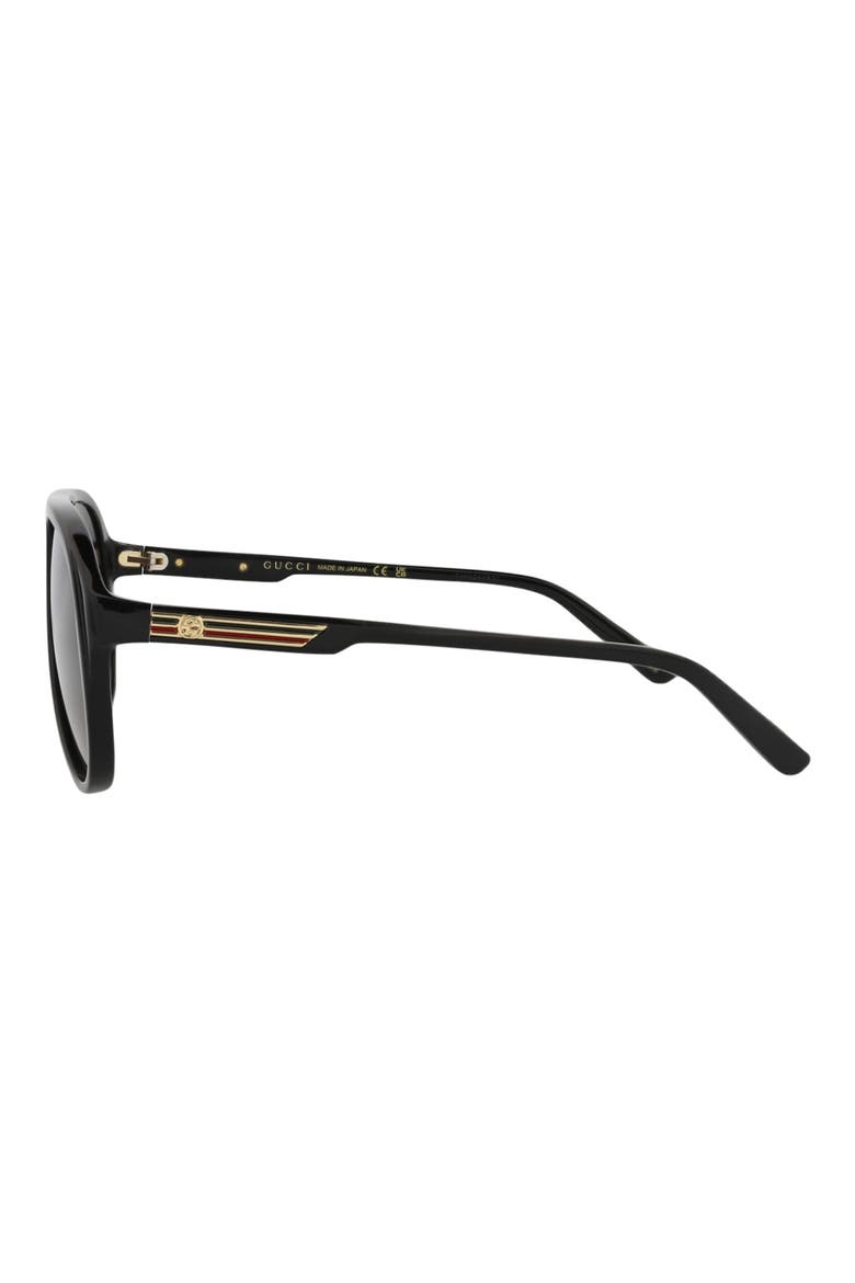 59mm Aviator Sunglasses, Alternate, color, BLACK BLACK BROWN