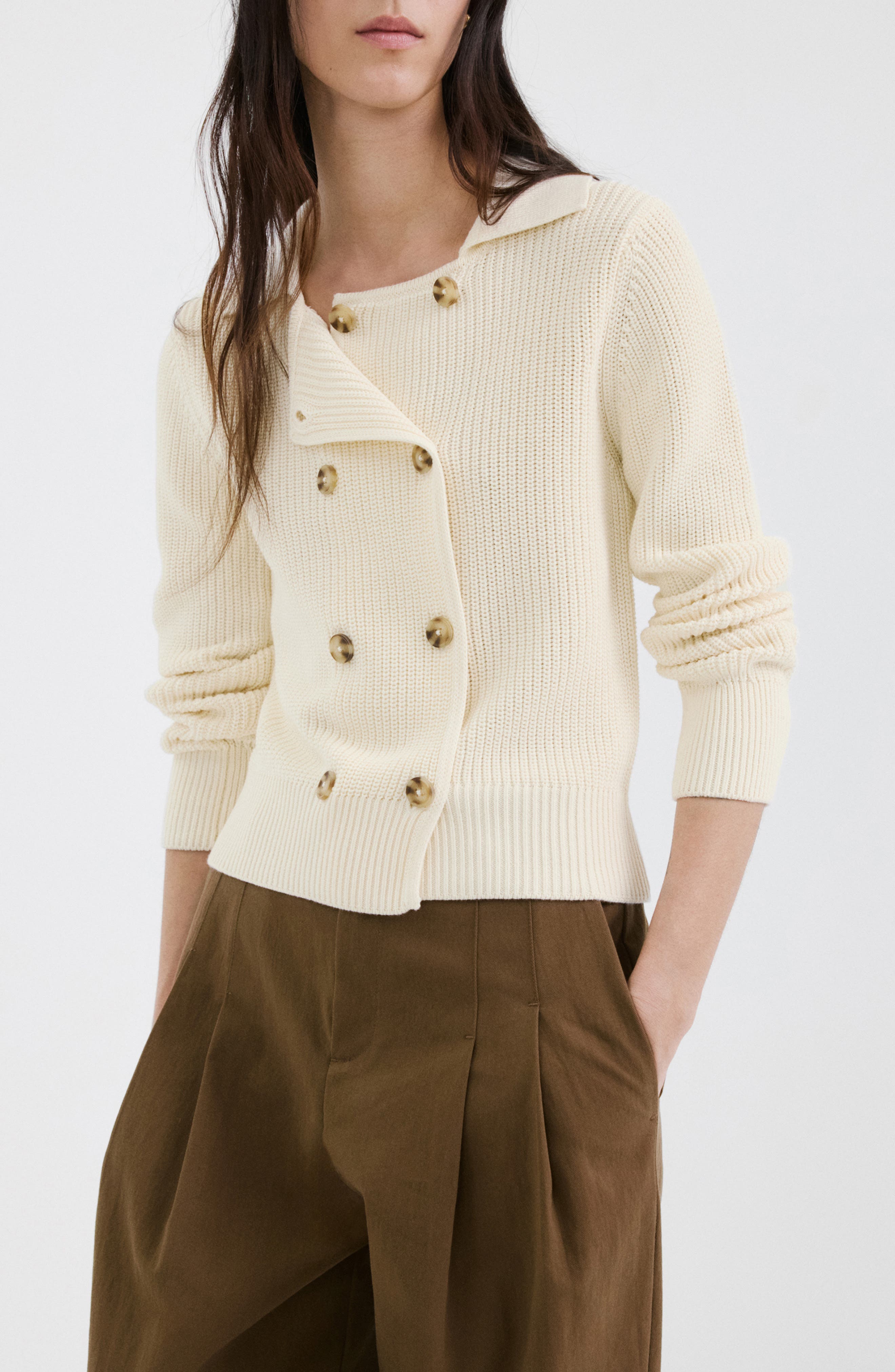 Double Breasted Cotton Cardigan