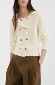 MANGO Double Breasted Cotton Cardigan