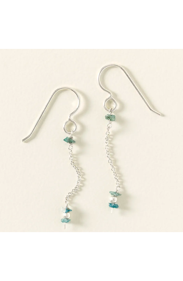 Uncommon Goods Delicate Raw Blue Diamond Earrings, Alternate, color, Silver