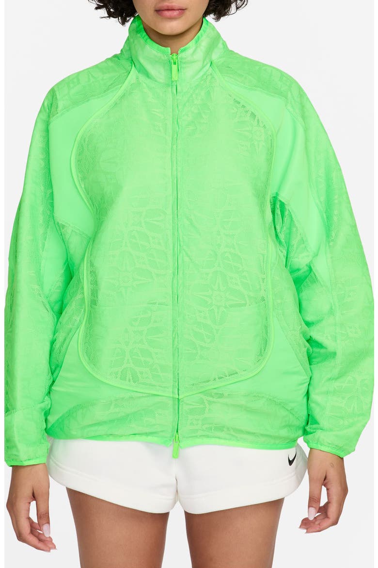 Sportswear Street Lace Track Jacket, Main, color, GREEN STRIKE/ BLACK