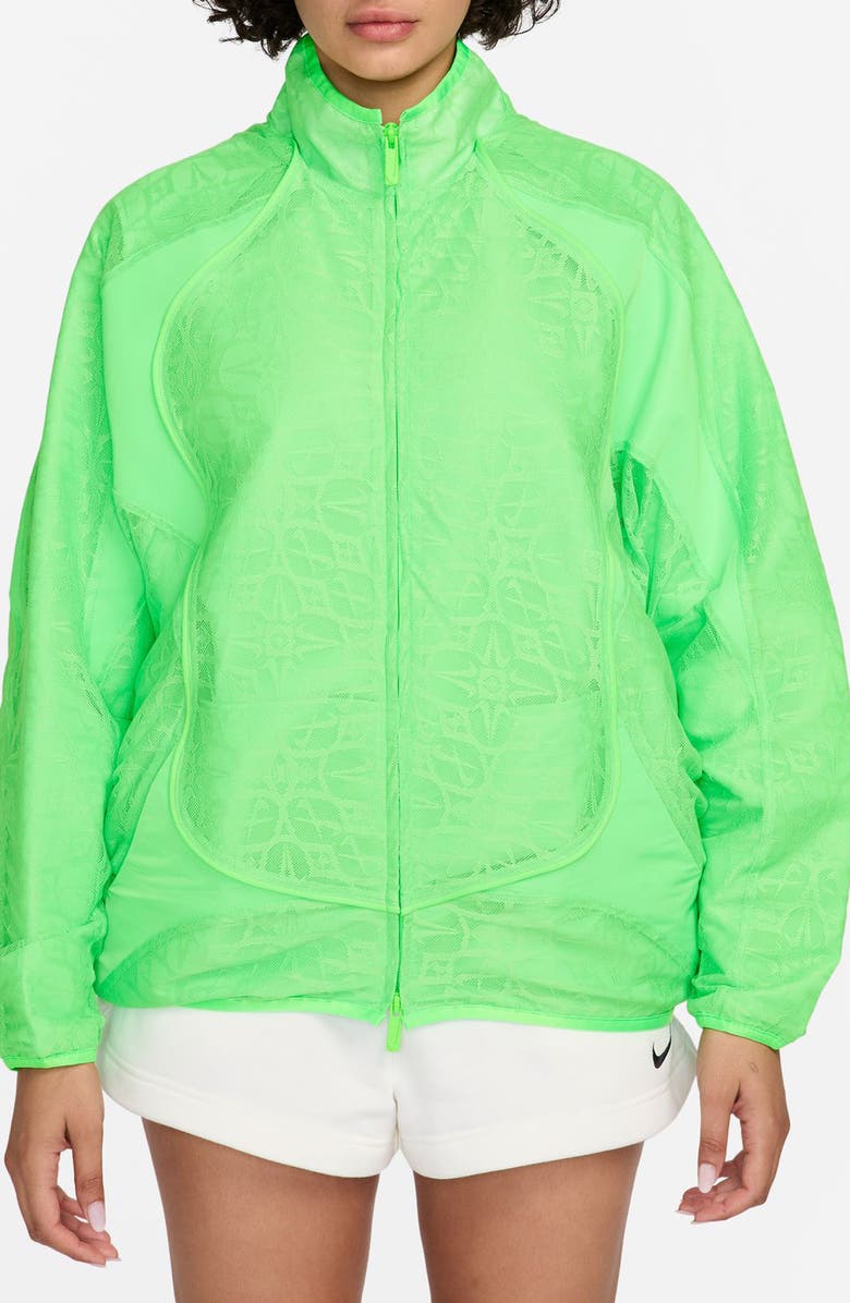 Nike Sportswear Street Lace Track Jacket, Main, color, Green Strike/ Black