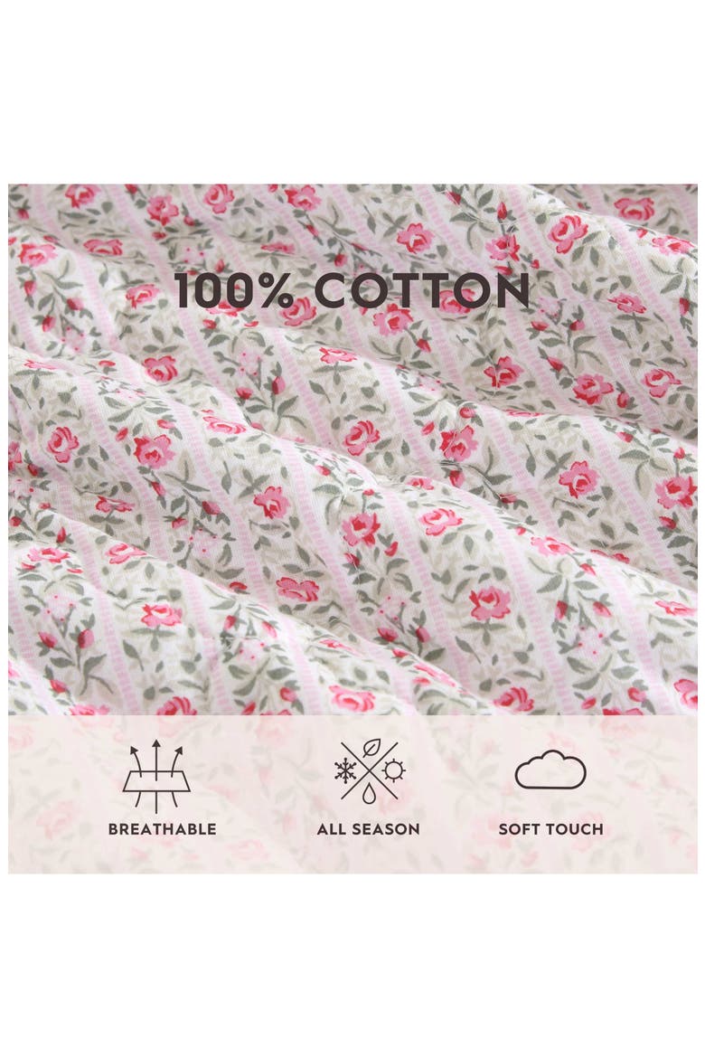 Marta Floral Stripe 3-Piece King Quilt & Sham Set, Alternate, color, LT-PASTEL PINK