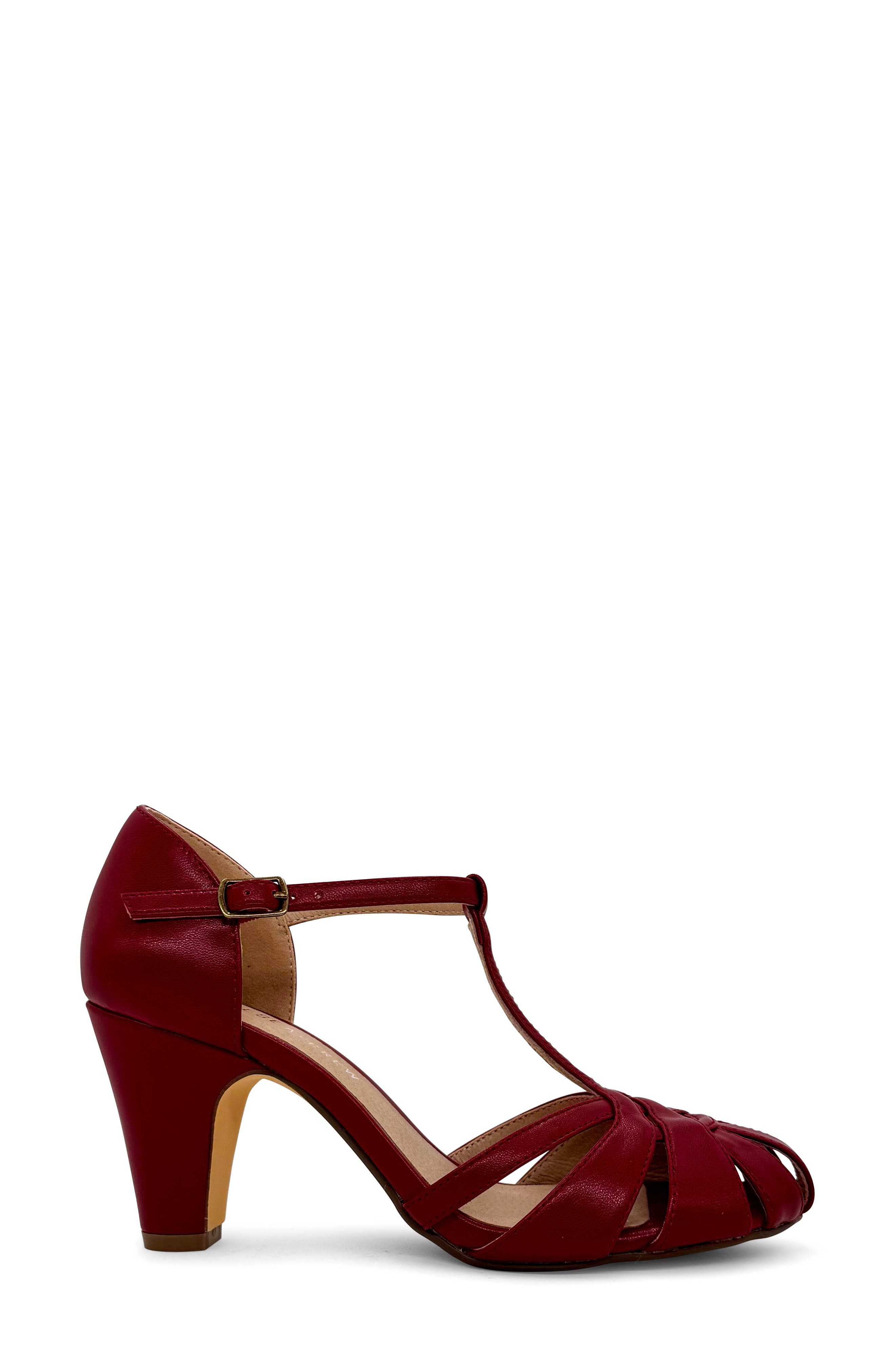 Sergi T-Strap Sandal, Alternate, color, RED