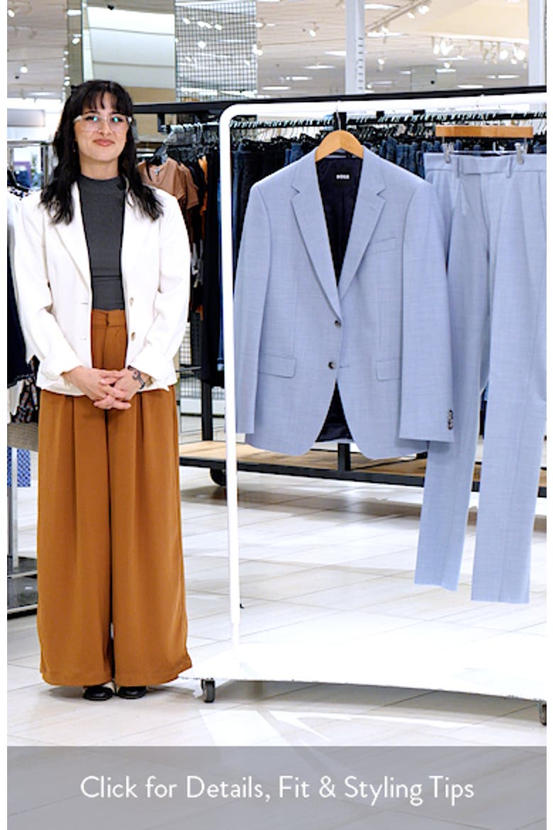 Huge Slim Fit Light Blue Mélange Suit video