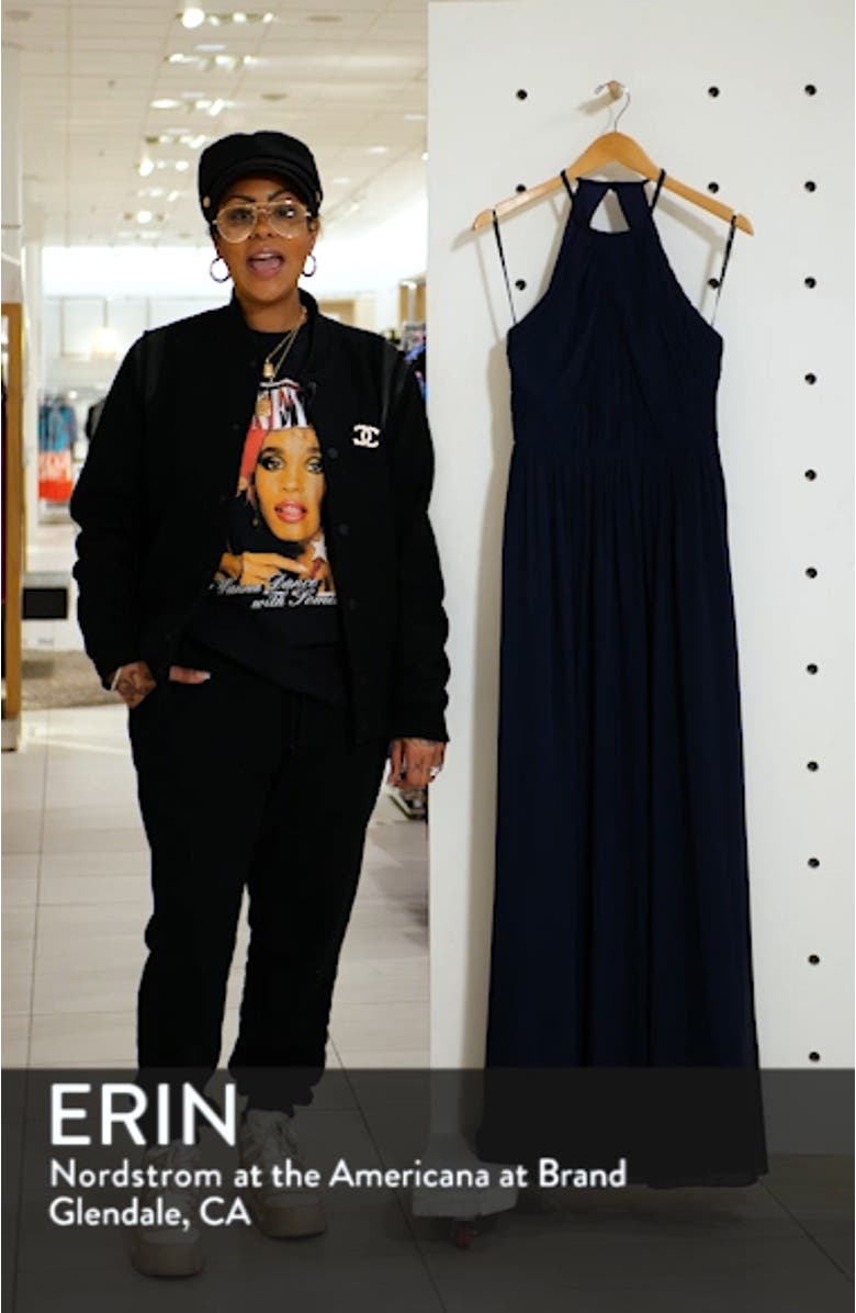 Halter Neck Chiffon A-Line Gown, sales video thumbnail