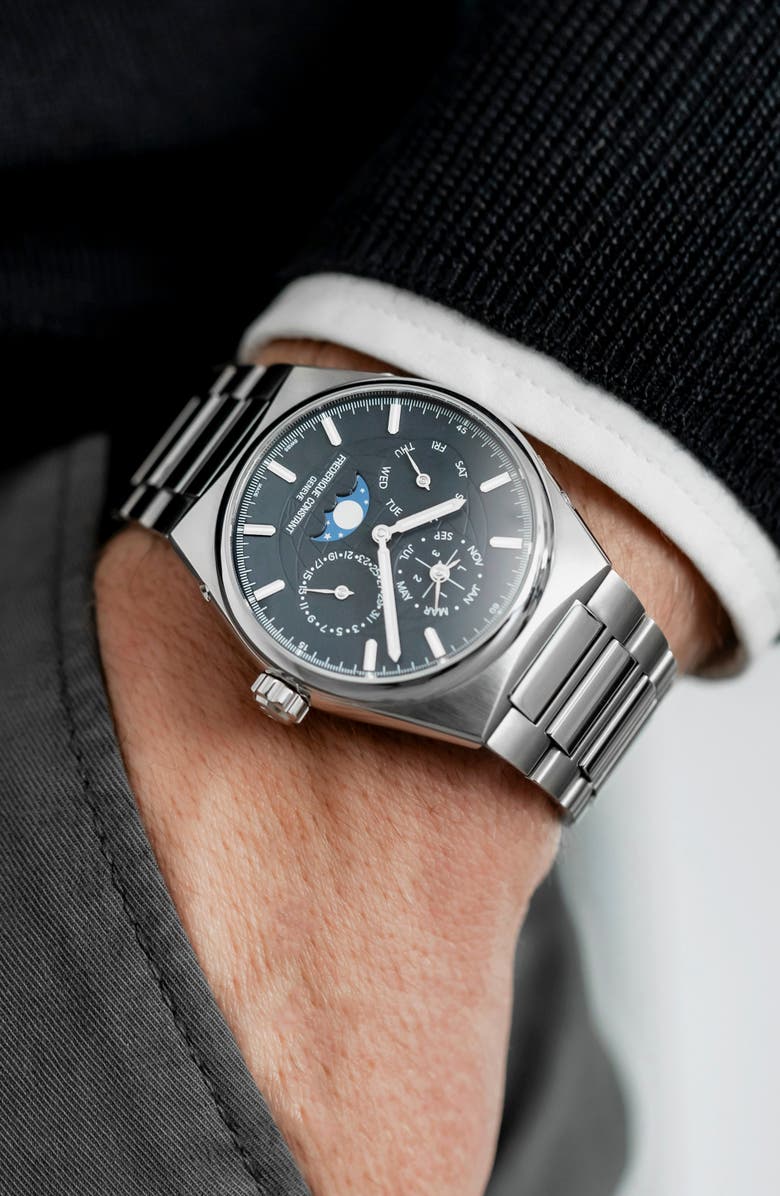 FREDERIQUE CONSTANT Highlife Perpetual Calendar Manufacture Automatic Bracelet Watch, 41mm, Alternate, color, Silver-Tone