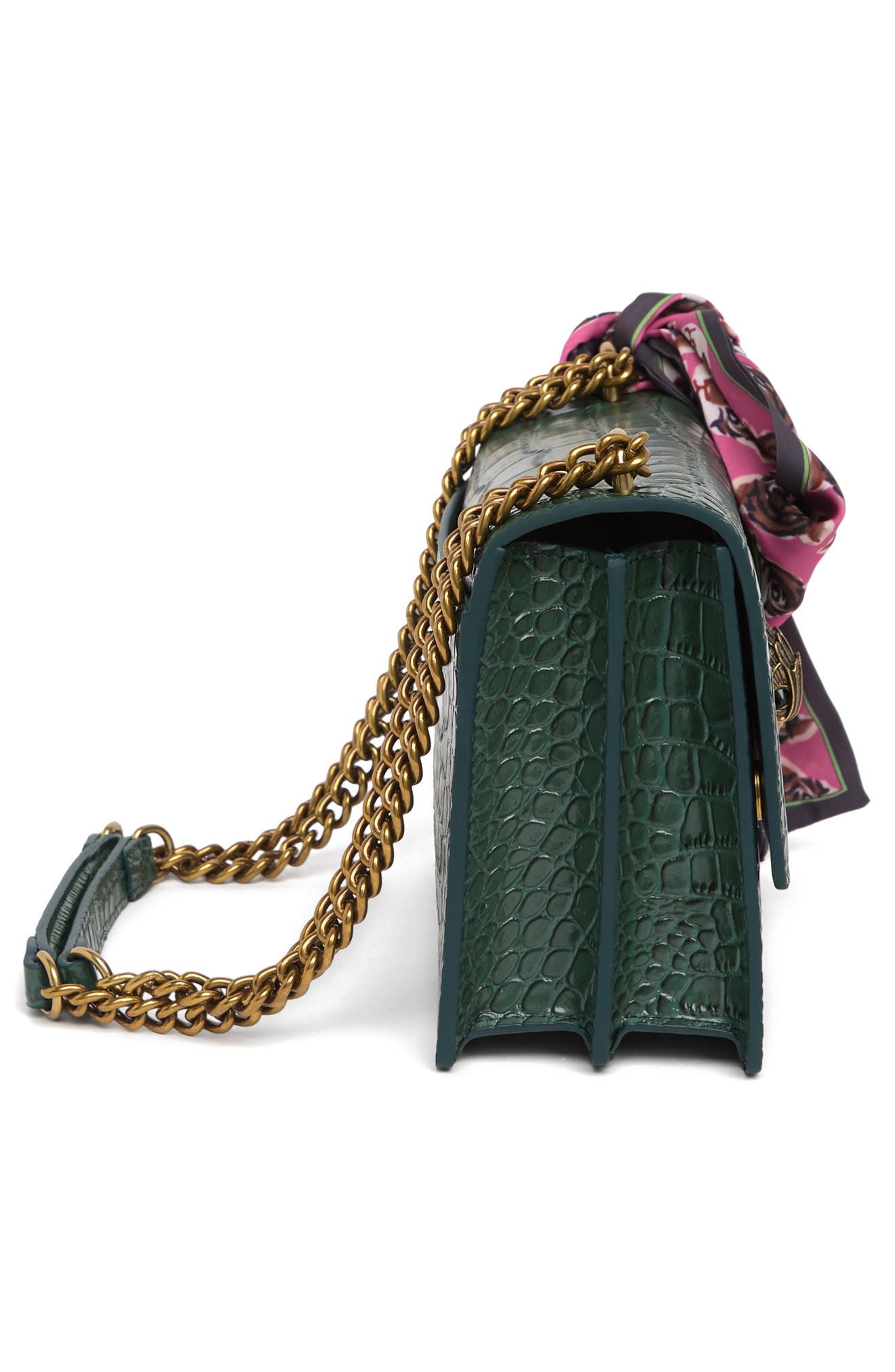 Kurt Geiger Shoreditch Croc Embossed Shoulder Bag, Alternate, color, 