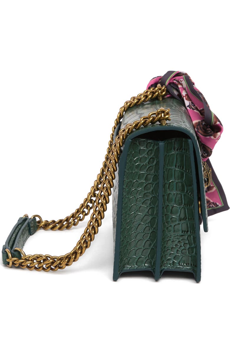 Kurt Geiger Shoreditch Croc Embossed Shoulder Bag, Alternate, color,