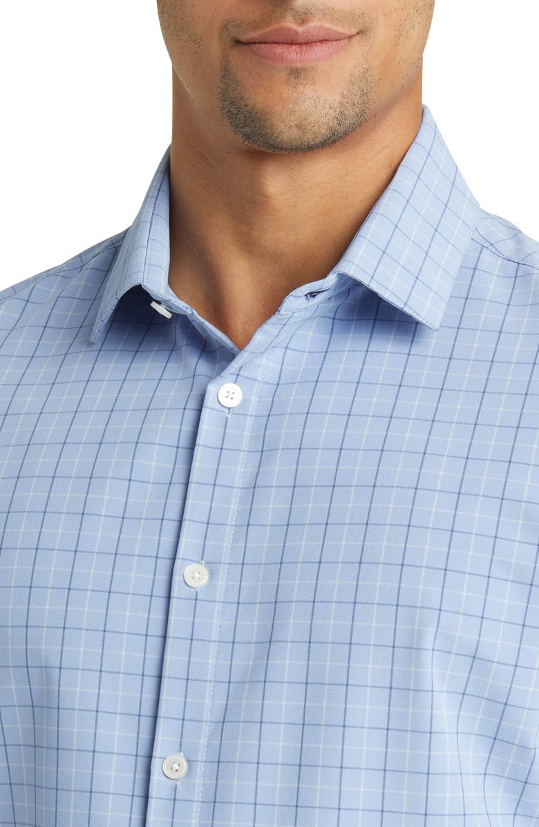 Mizzen+Main Leeward Trim Fit Plaid Performance Button-Up Shirt, Alternate, color, 