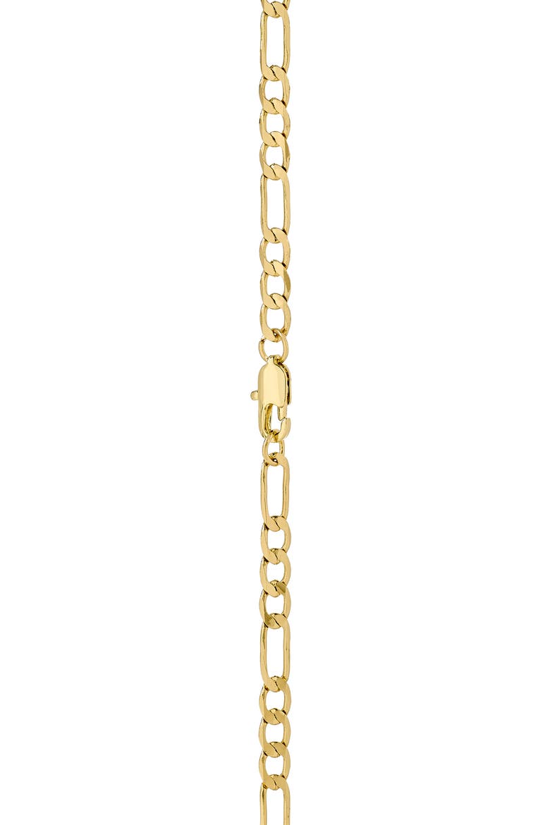 Men's 18K Gold Plated Figaro Chain Necklace & Bracelet Set, Alternate, color, GOLD