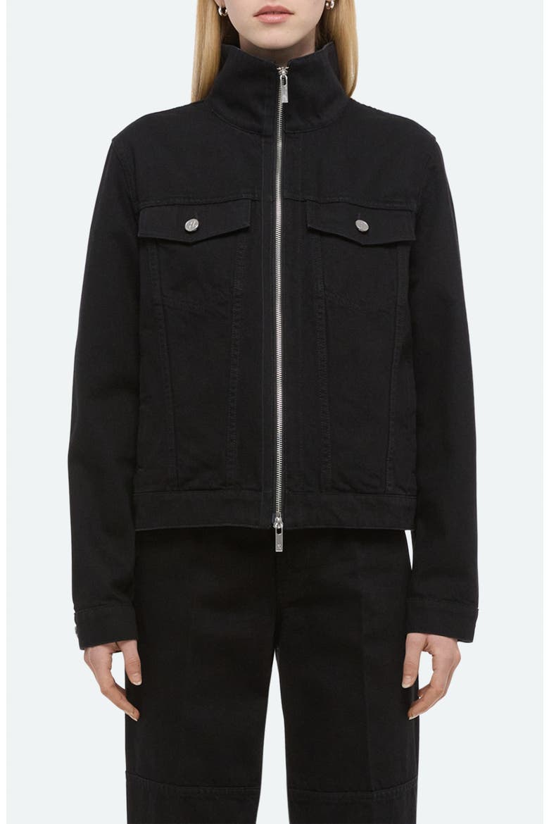 Funnel Zip Trucker Jacket, Main, color, RINSED BLACK