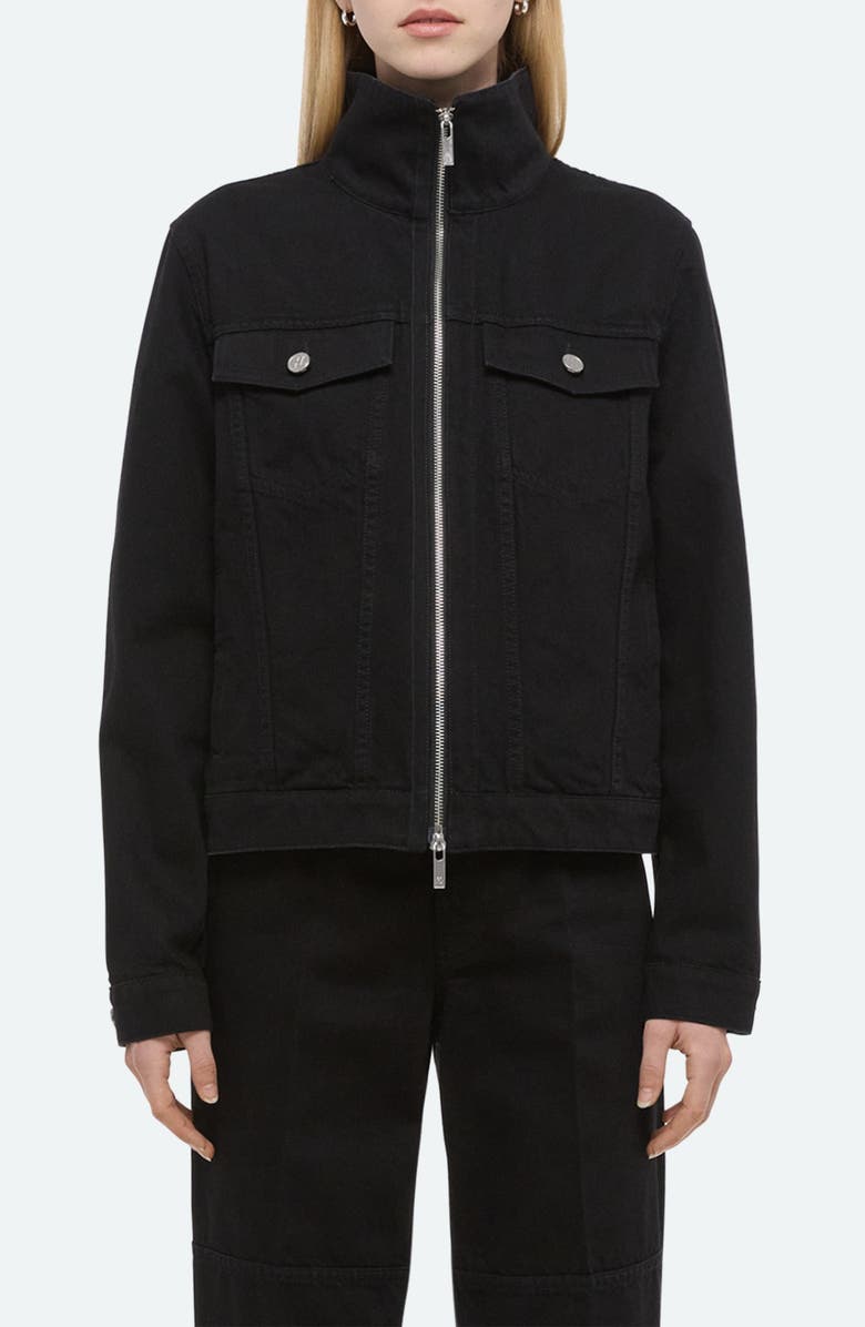 Helmut Lang Funnel Zip Trucker Jacket, Main, color, Rinsed Black