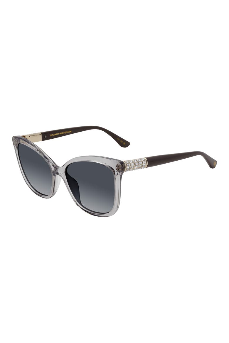 56mm Gradient Butterfly Sunglasses, Alternate, color, GREY
