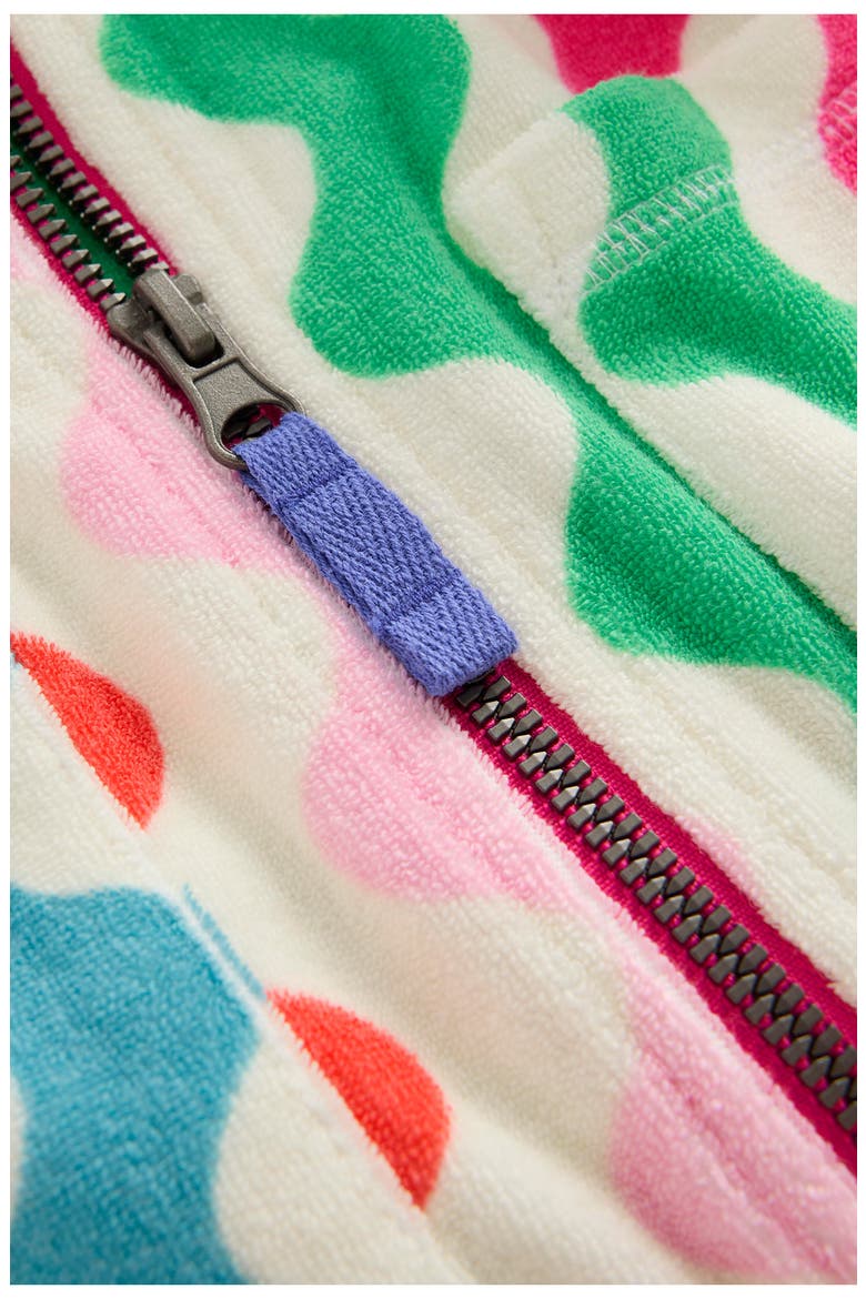 Kids' Romie Print Terry Hooded Cover-Up Dress, Alternate, color, MULTI RAINBOW WAVE