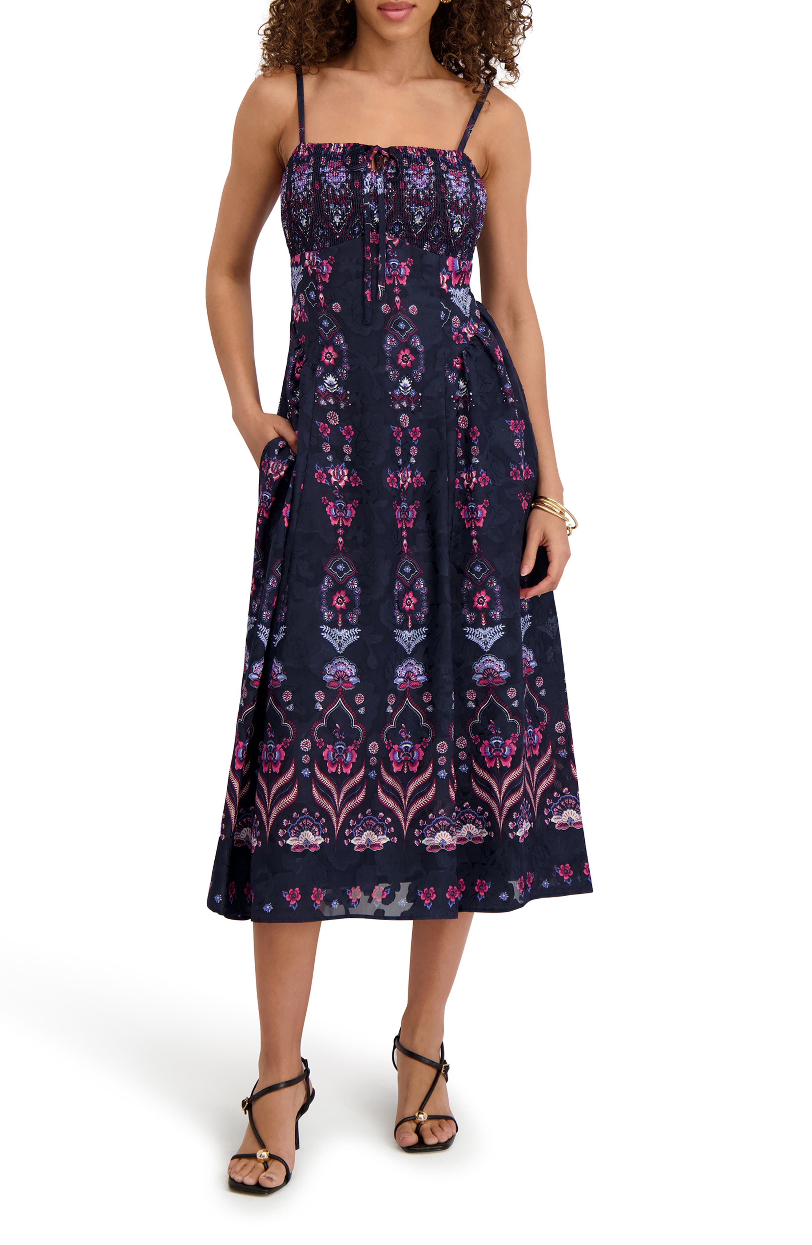 Kensie Print Midi Sundress