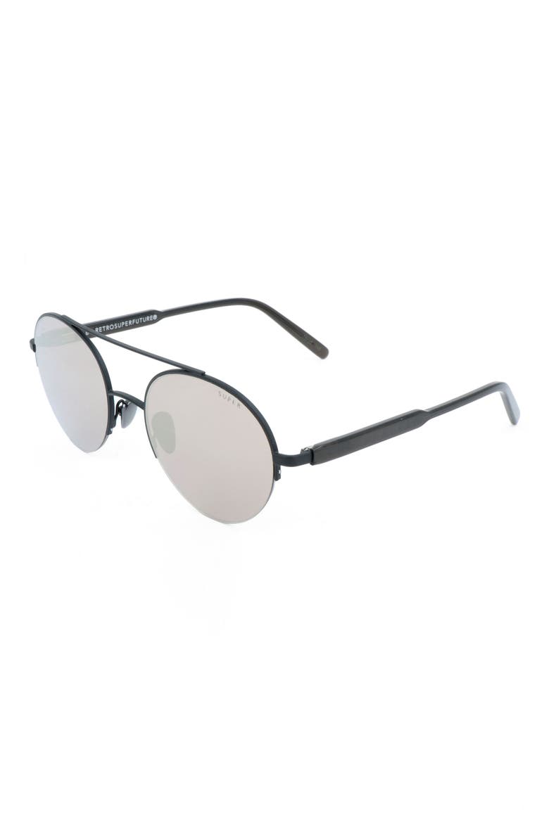 52mm Round Sunglasses, Alternate, color, BLACK