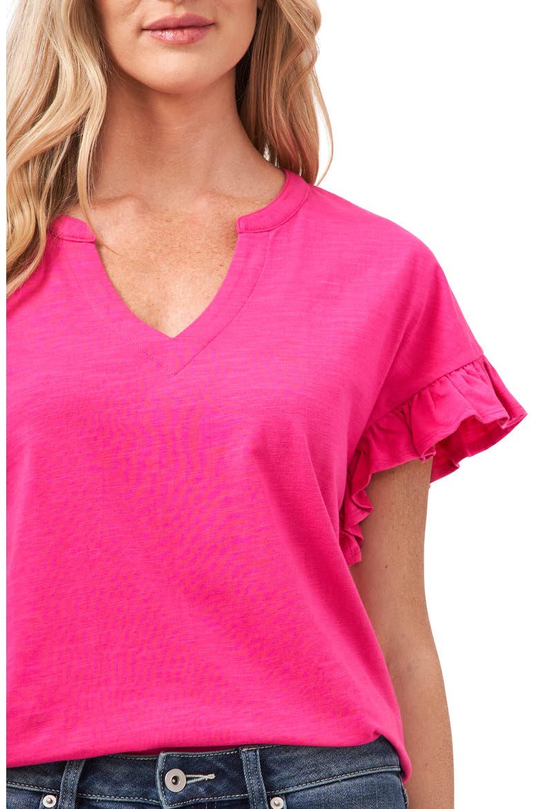 Ruffle Sleeve Knit Top, Alternate, color, BRIGHT ROSE