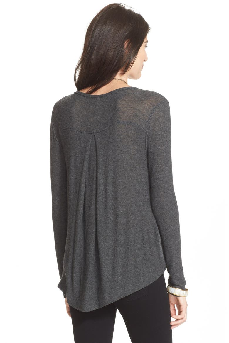 'Miss Rose' Surplice Long Sleeve Top, Alternate, color, DARK GREY HEATHER