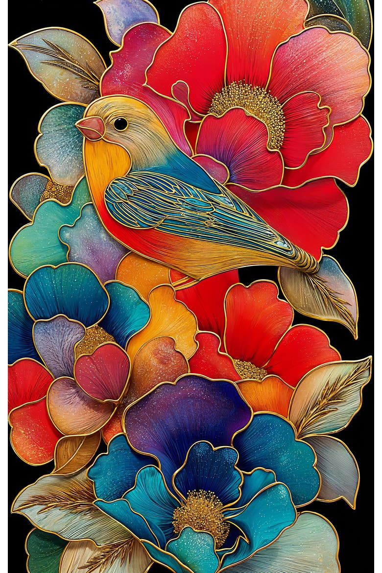Finch and Flowers 1000 piece Jigsaw Puzzle for Adults, Alternate, color, Multicolor