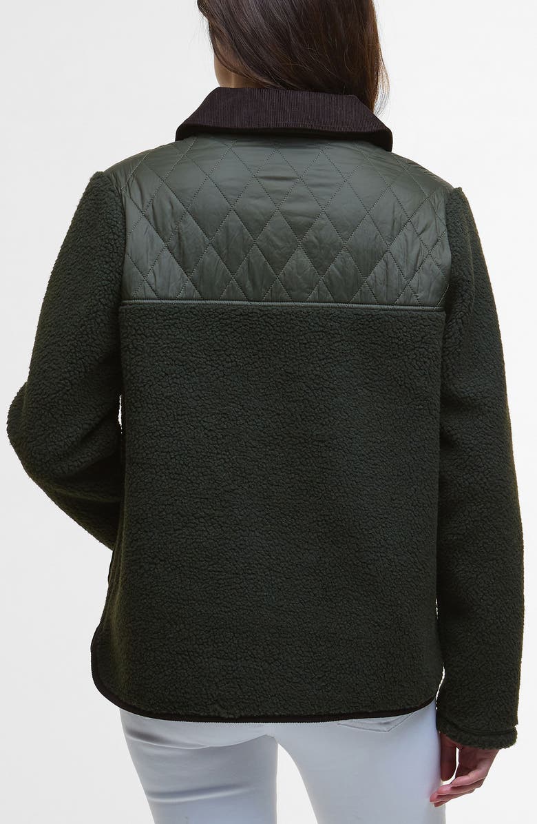 Barbour Laurel High Pile Fleece Quilted Jacket, Alternate, color, Olive/Sage