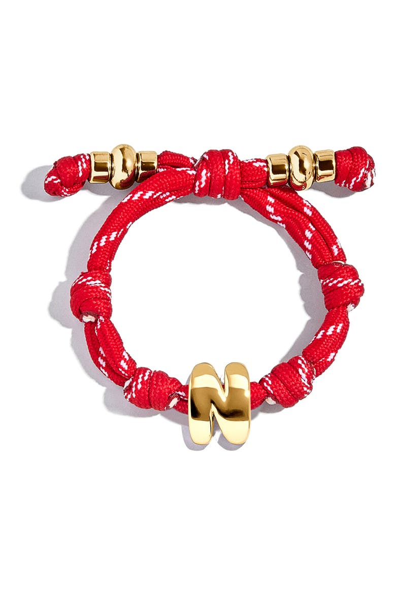 Knotty Initial Bracelet, Main, color, RED N