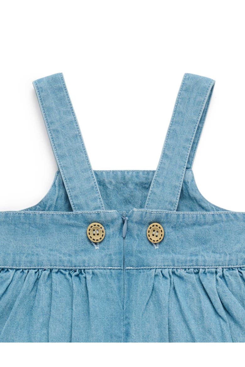 Embroidered Pinnie & Tee Set, Alternate, color, Faded Denim