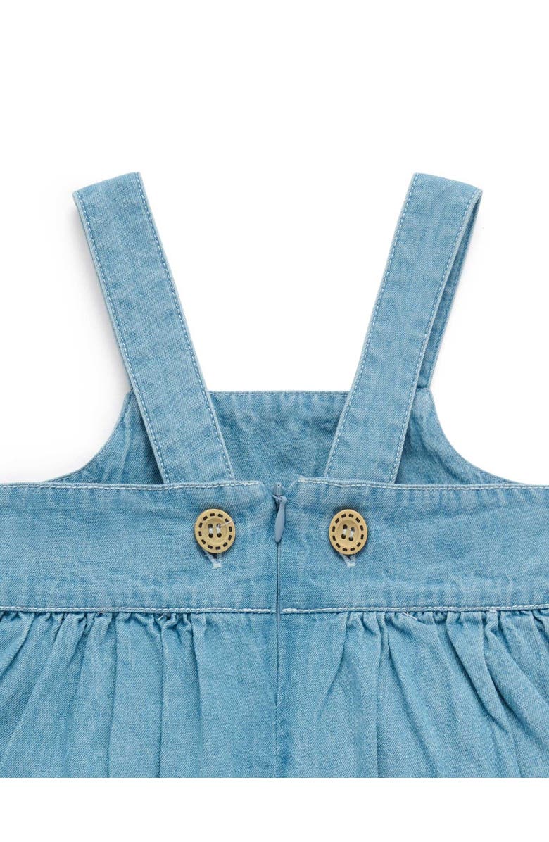 Purebaby Embroidered Pinnie & Tee Set, Alternate, color, Faded Denim