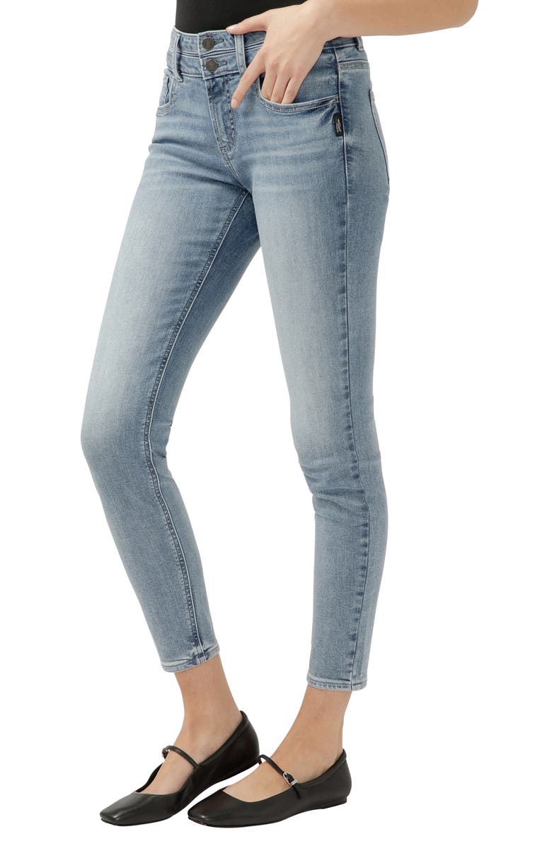 Silver Jeans Co. Suki Curvy Mid Rise Skinny Jeans, Alternate, color, Indigo