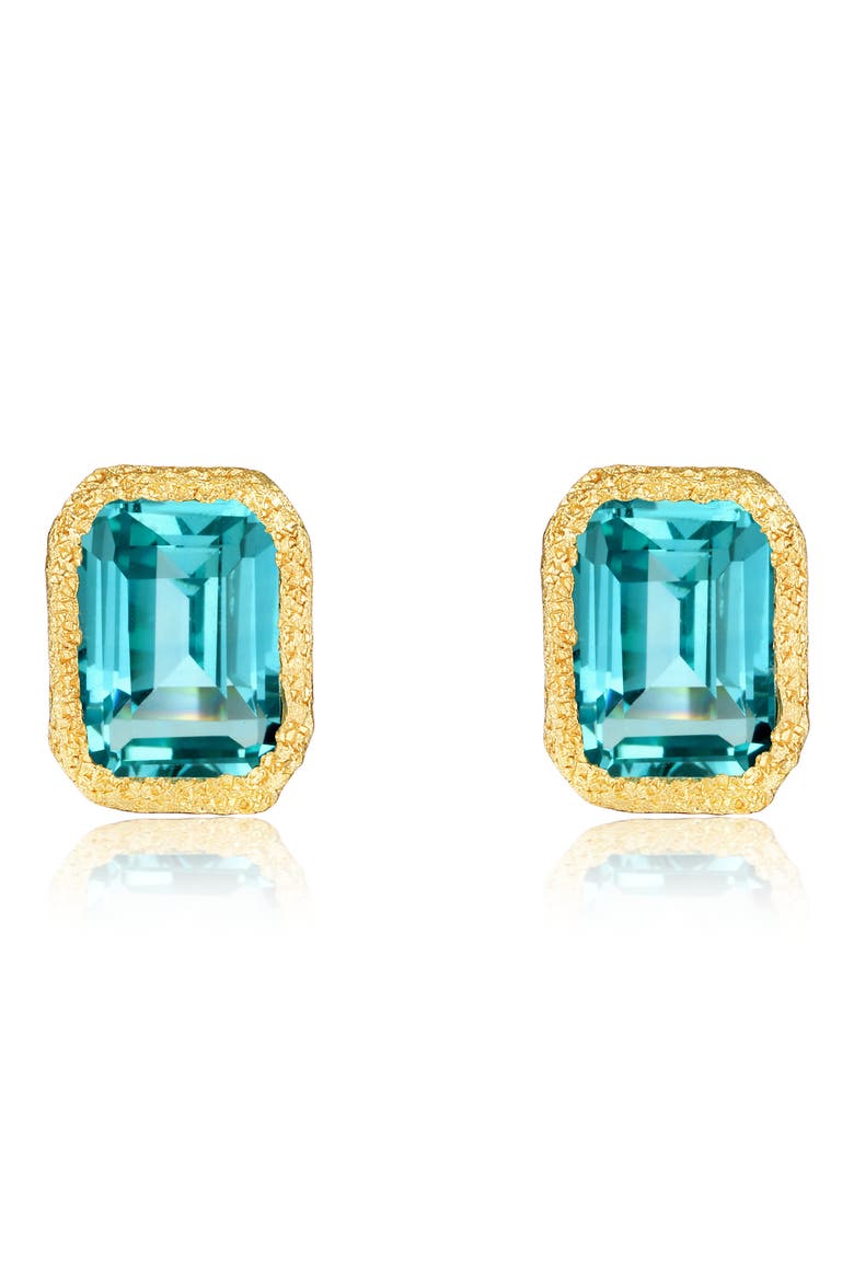 Fancy Lab Created Sapphire Stud Earrings, Main, color, BLUE