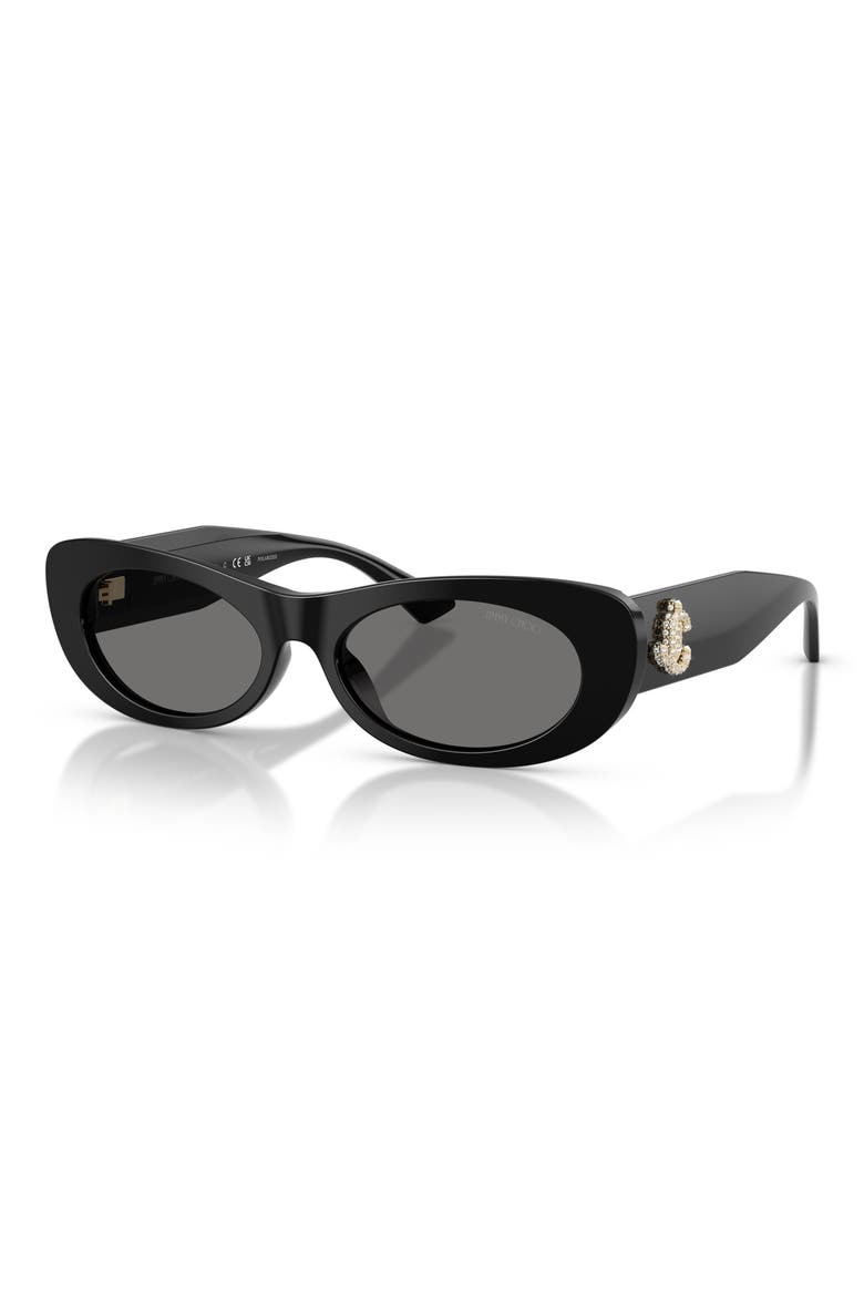 Danny 54mm Polarized Oval Sunglasses, Alternate, color, BLACK / POLAR GRAY