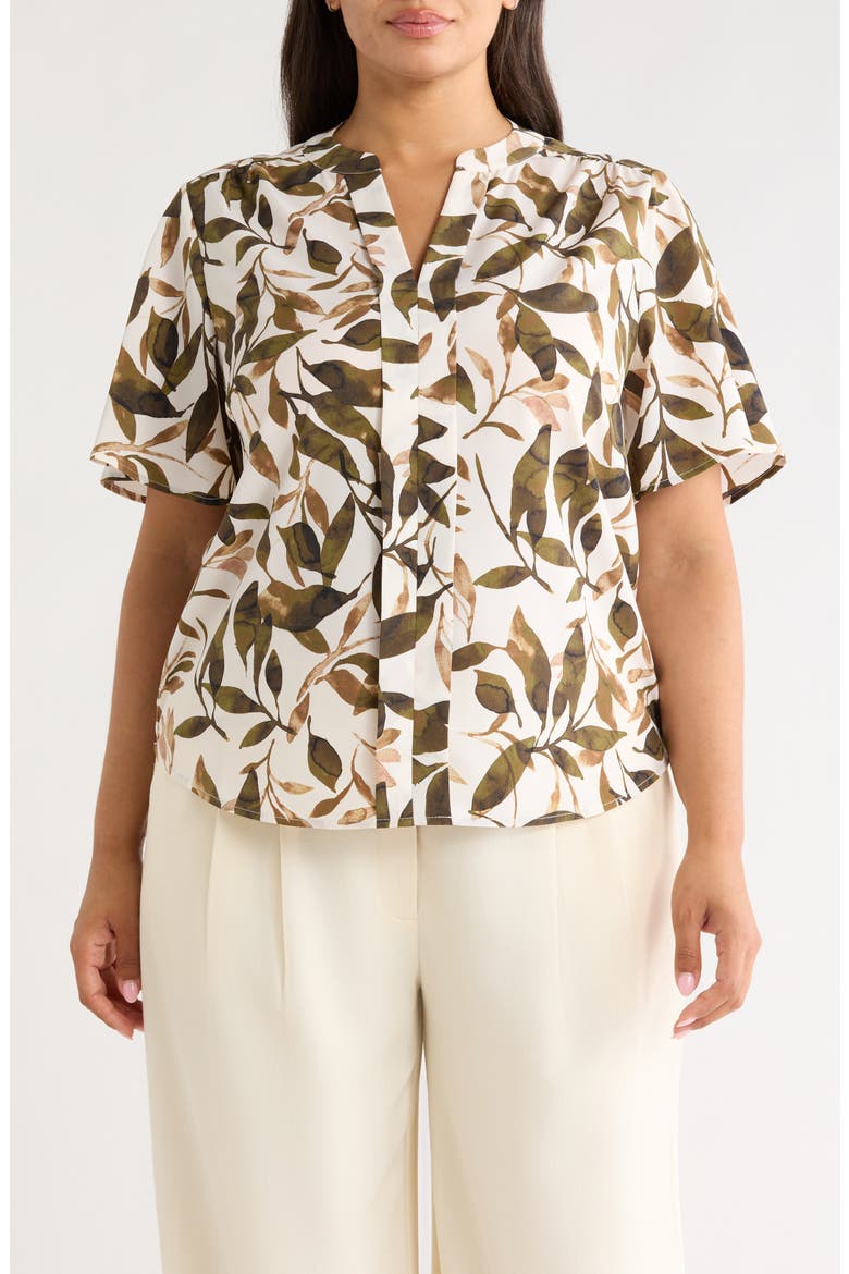 Flutter Sleeve Top, Main, color, WHITE DOVE MULTI