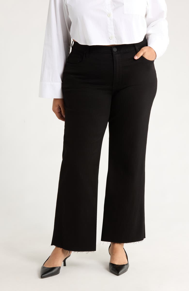 KUT from the Kloth Meg Fab Ab Raw Hem High Waist Ankle Wide Leg Jeans, Main, color, Black