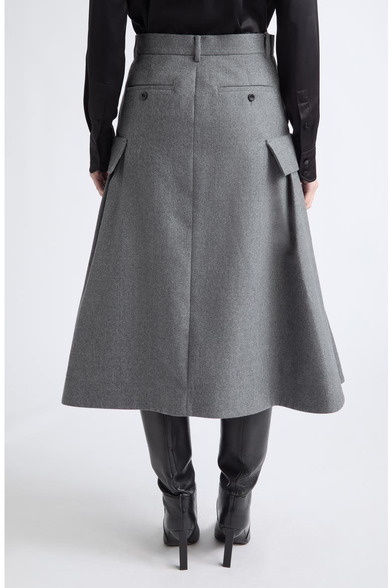 Wool Flannel Cargo Skirt, Alternate, color, GRAY