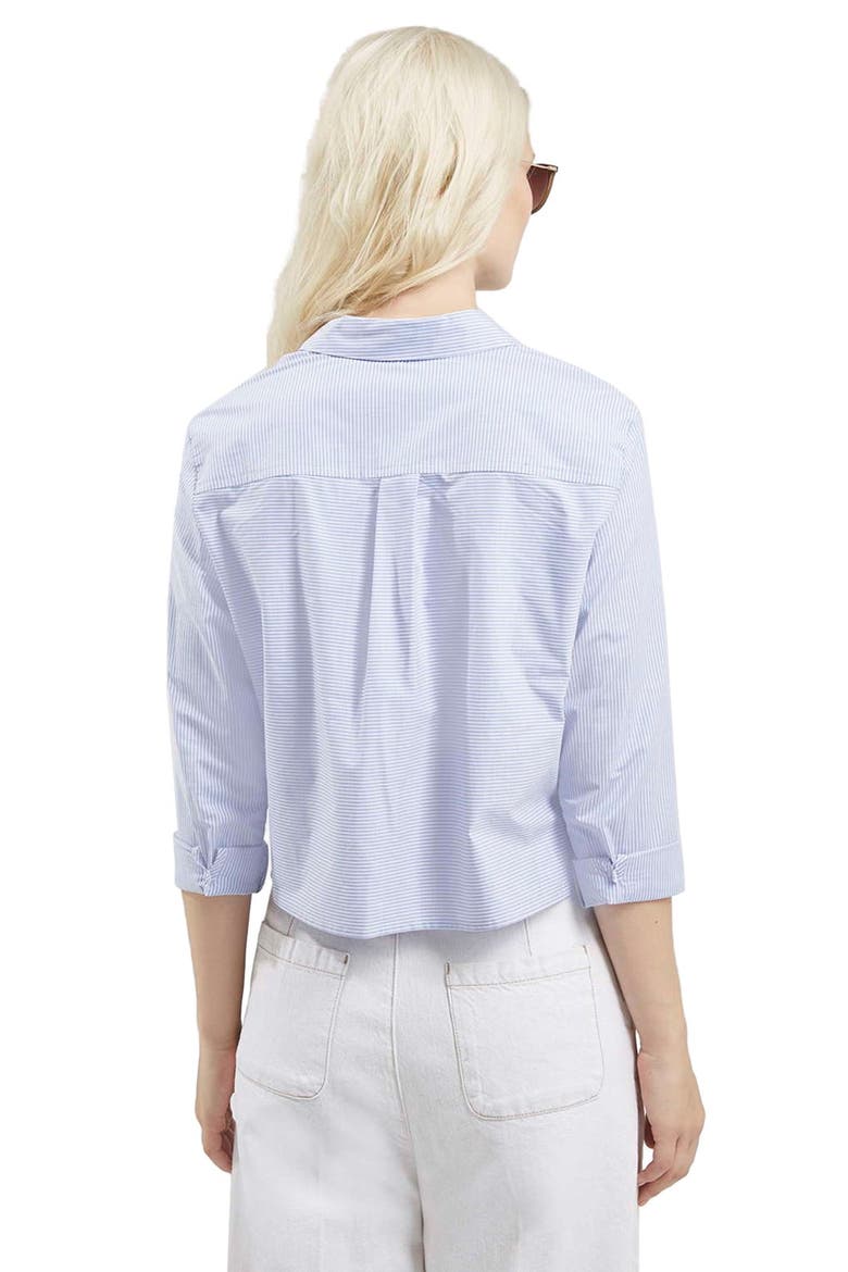 Stripe Crop Shirt, Alternate, color, LIGHT BLUE