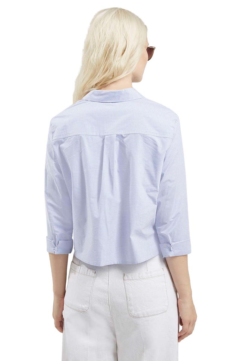 Topshop Stripe Crop Shirt, Alternate, color, 