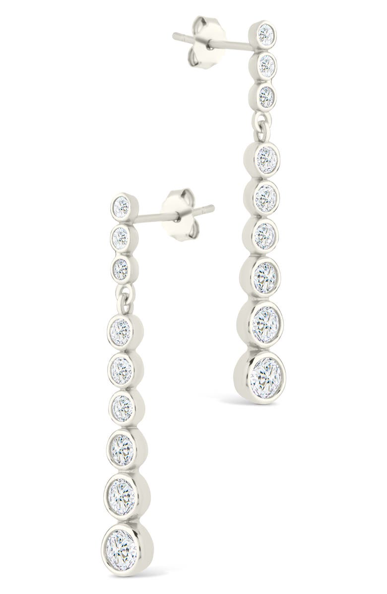 Sterling Forever Ianthe Brillient Cubic Zirconia Drop Earrings, Alternate, color, Silver