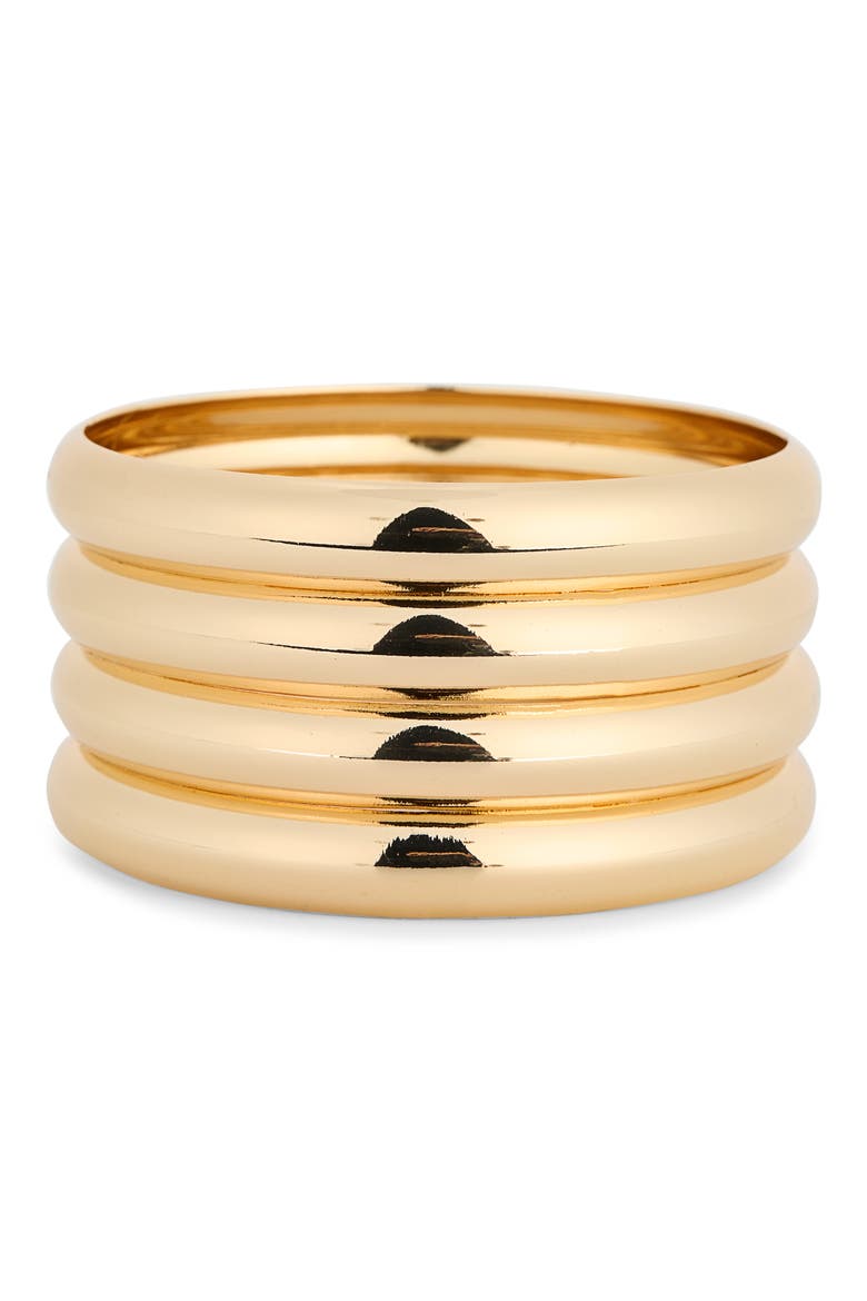 Ridged Bangle Bracelet, Main, color, GOLD