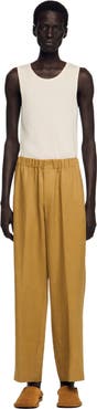 SANDRO Wide-leg elasticated linen trousers