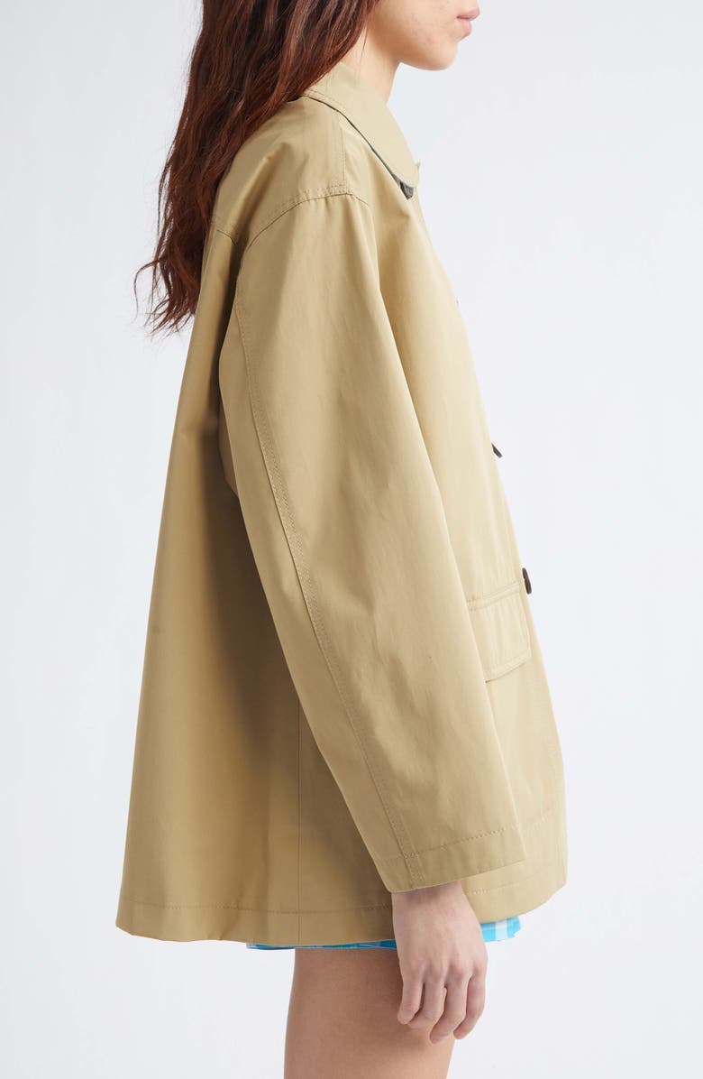 Sandy Liang Romaine Cotton Gabardine Barn Jacket, Alternate, color, Sand