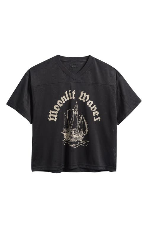Pacsun Moonlit Mesh Jersey Graphic Top In Black
