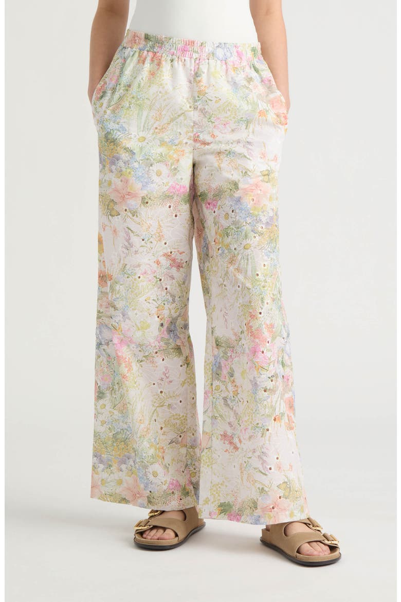 Embroidered Wide Leg Pants, Main, color, MULTI FLORAL