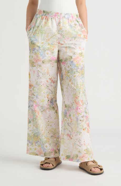 NVLT Embroidered Wide Leg Pants