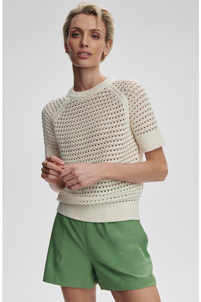 Alva Crochet Knit Top, Alternate, color, EGRET