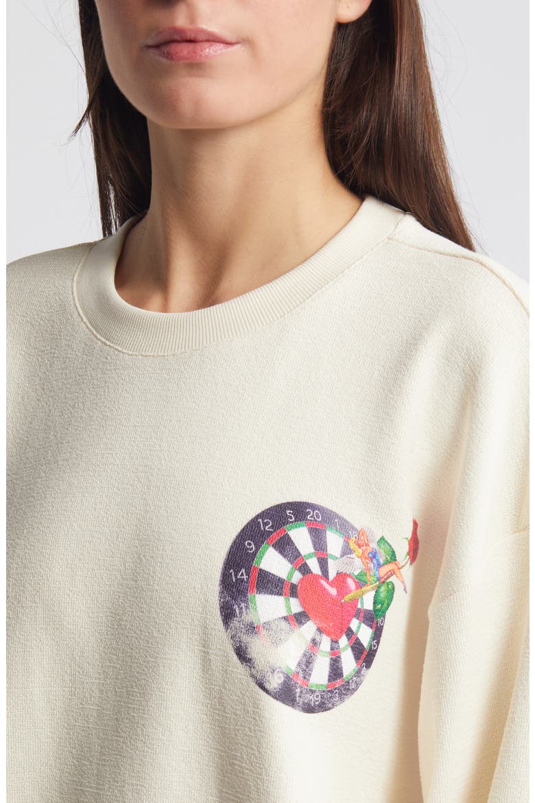 Bullseye Kara Cotton Graphic Sweatshirt, Alternate, color, BEIGE