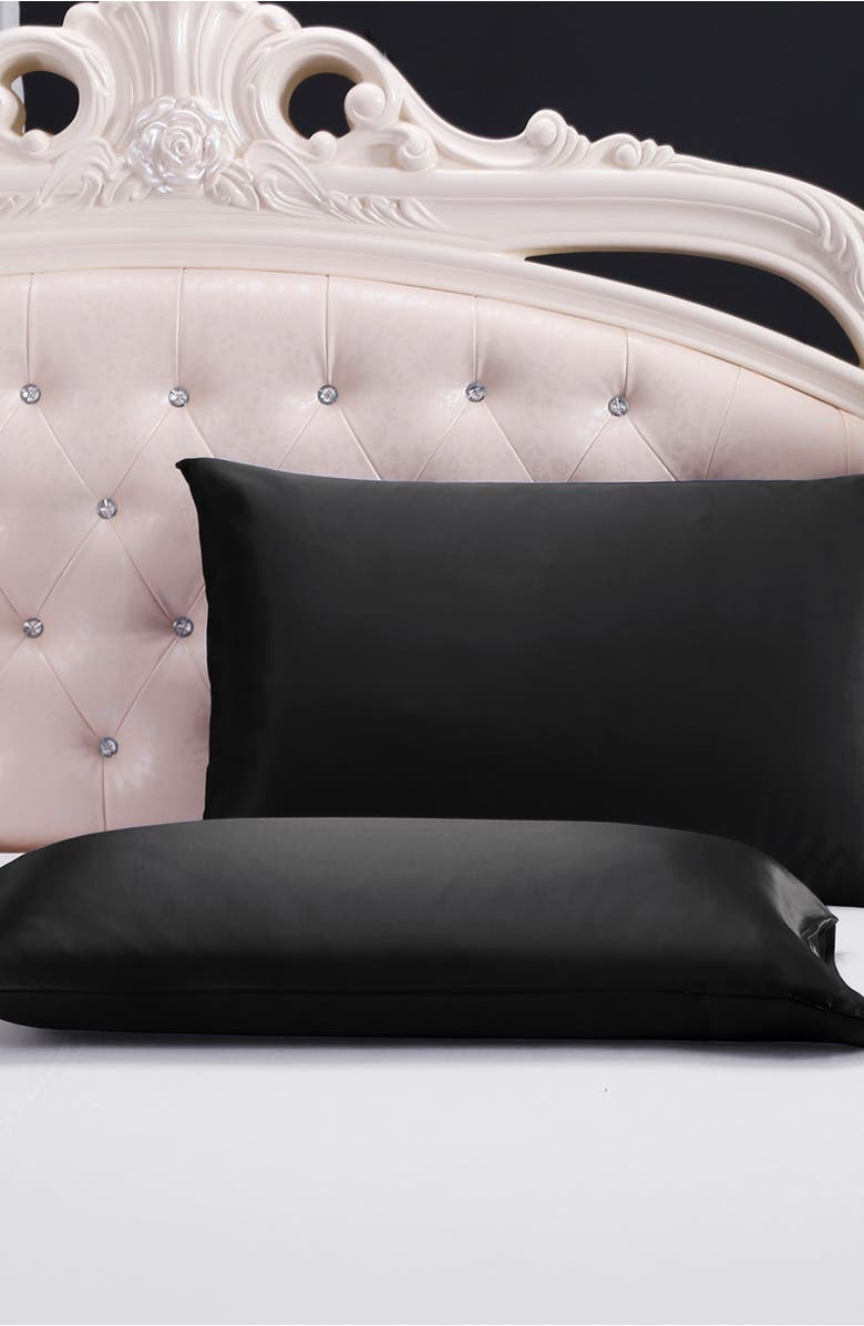 Lilysilk Pure Mulberry Silk Terse Envelope Luxury Pillowcase, Alternate, color, Black